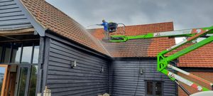 Clay tile clean with cherry picker